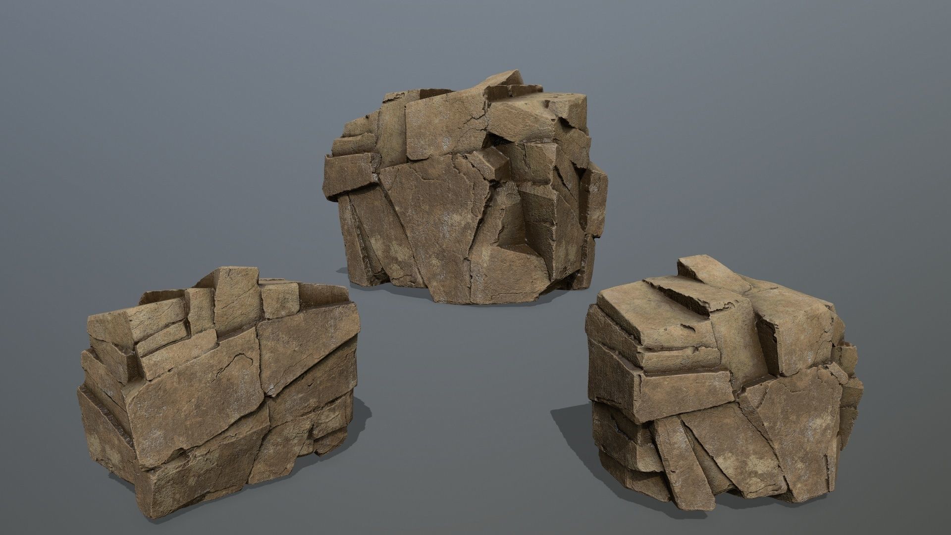 desert rocks Low-poly 3D model_12