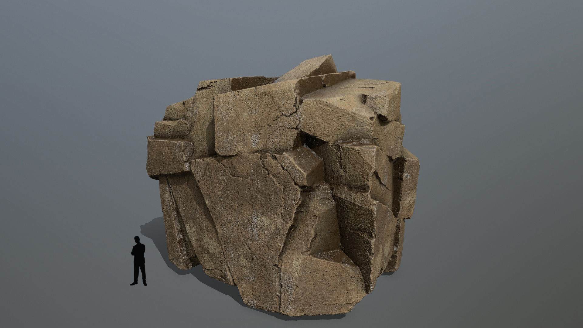 desert rocks Low-poly 3D model_6