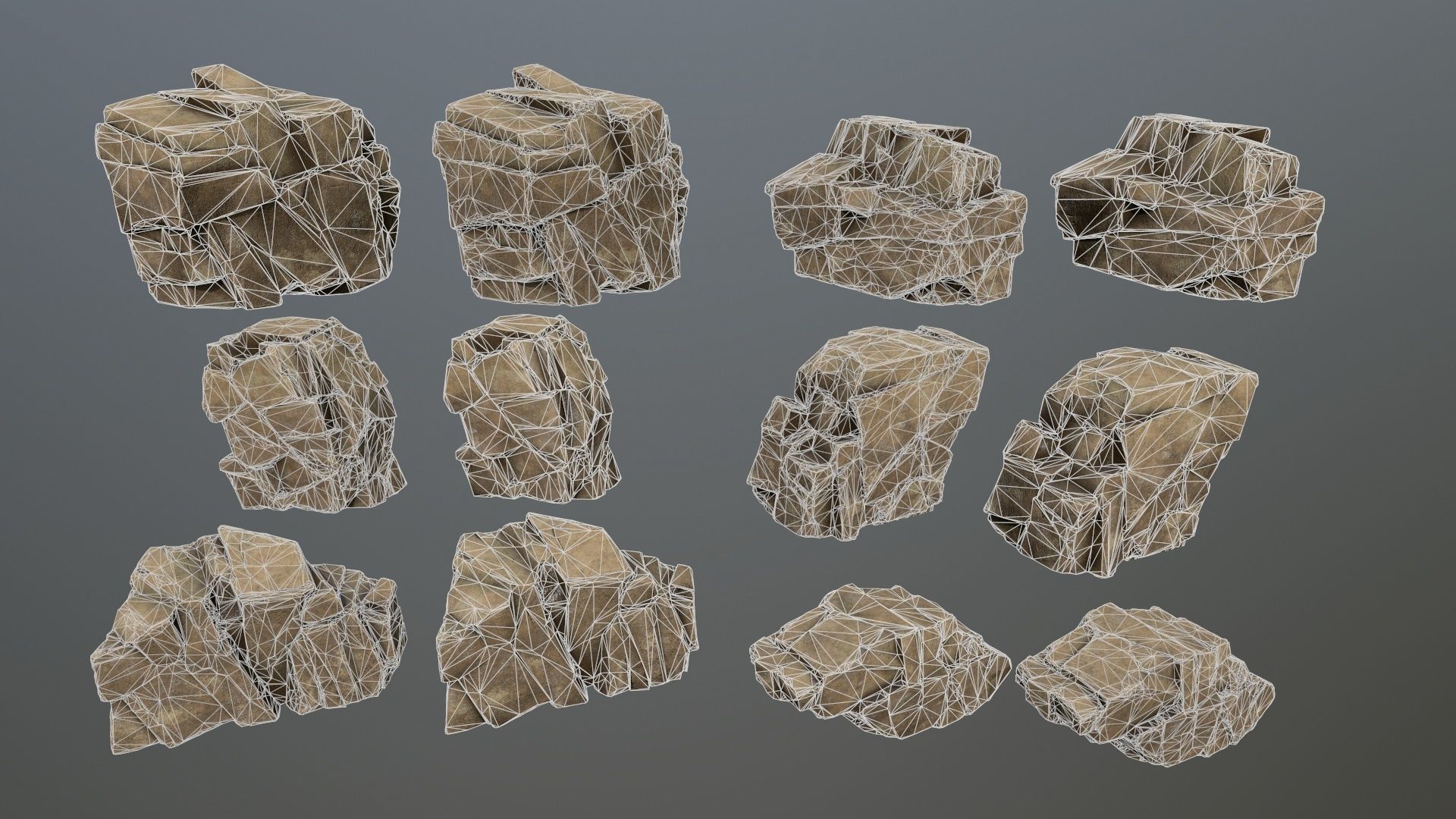 desert rocks Low-poly 3D model_15