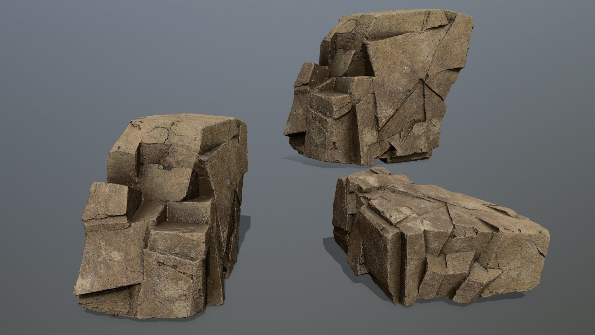 desert rocks Low-poly 3D model_10