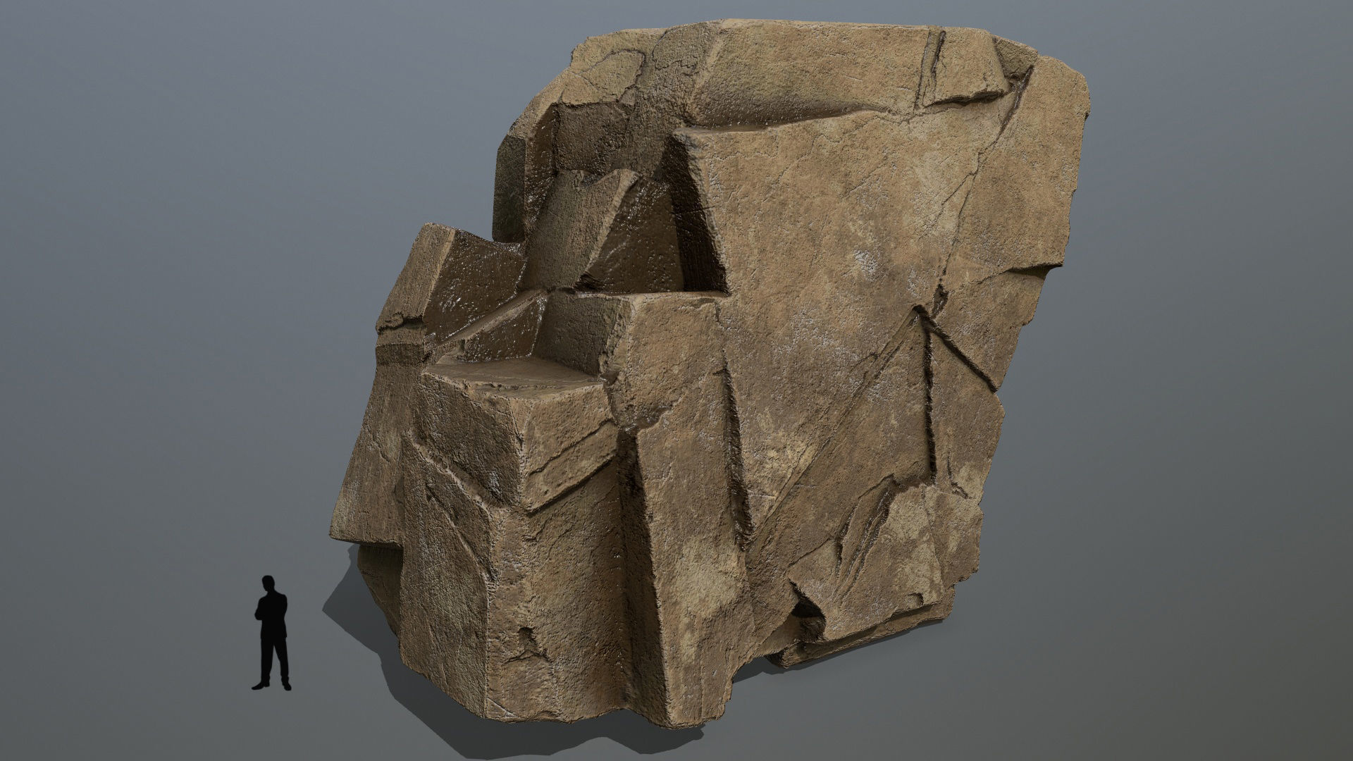 desert rocks Low-poly 3D model_4
