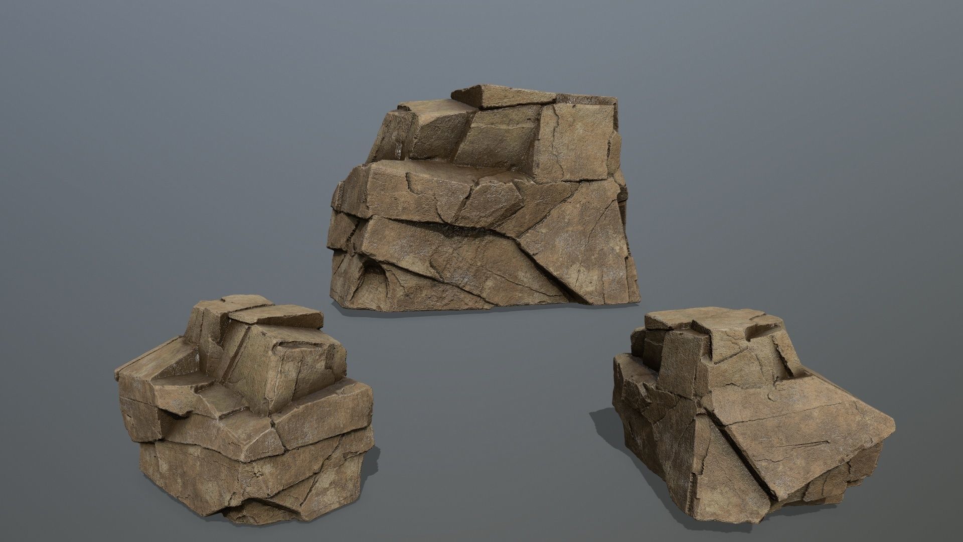 desert rocks Low-poly 3D model_13