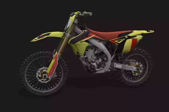 Motorcycle 4 dirt bike Low-poly 3D model