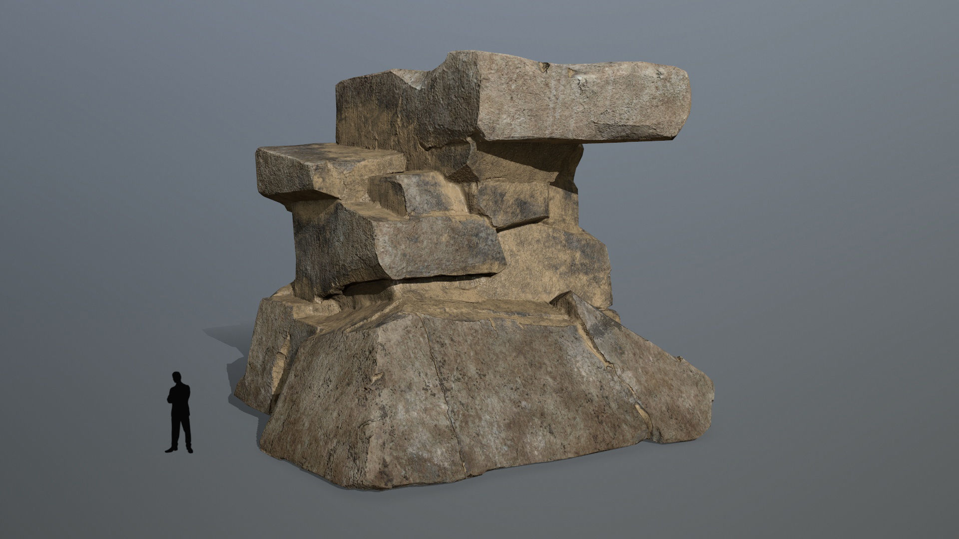 desert rock set Low-poly 3D model_10