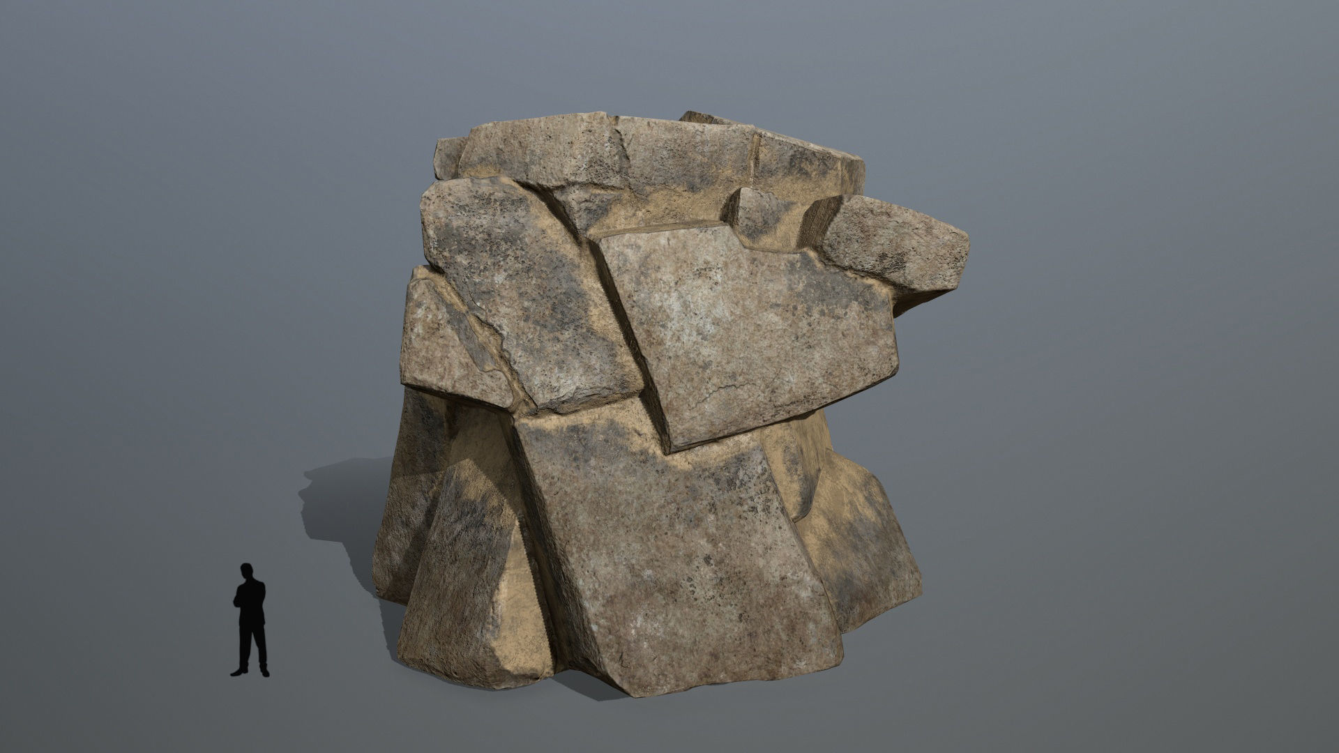desert rock set Low-poly 3D model_7