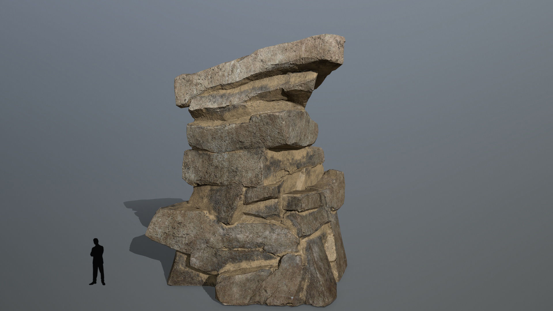 desert rock set Low-poly 3D model_6