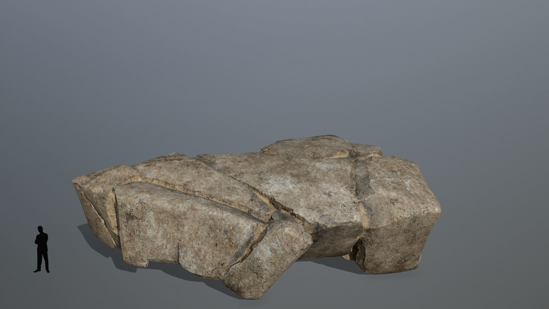 desert rock set Low-poly 3D model_3