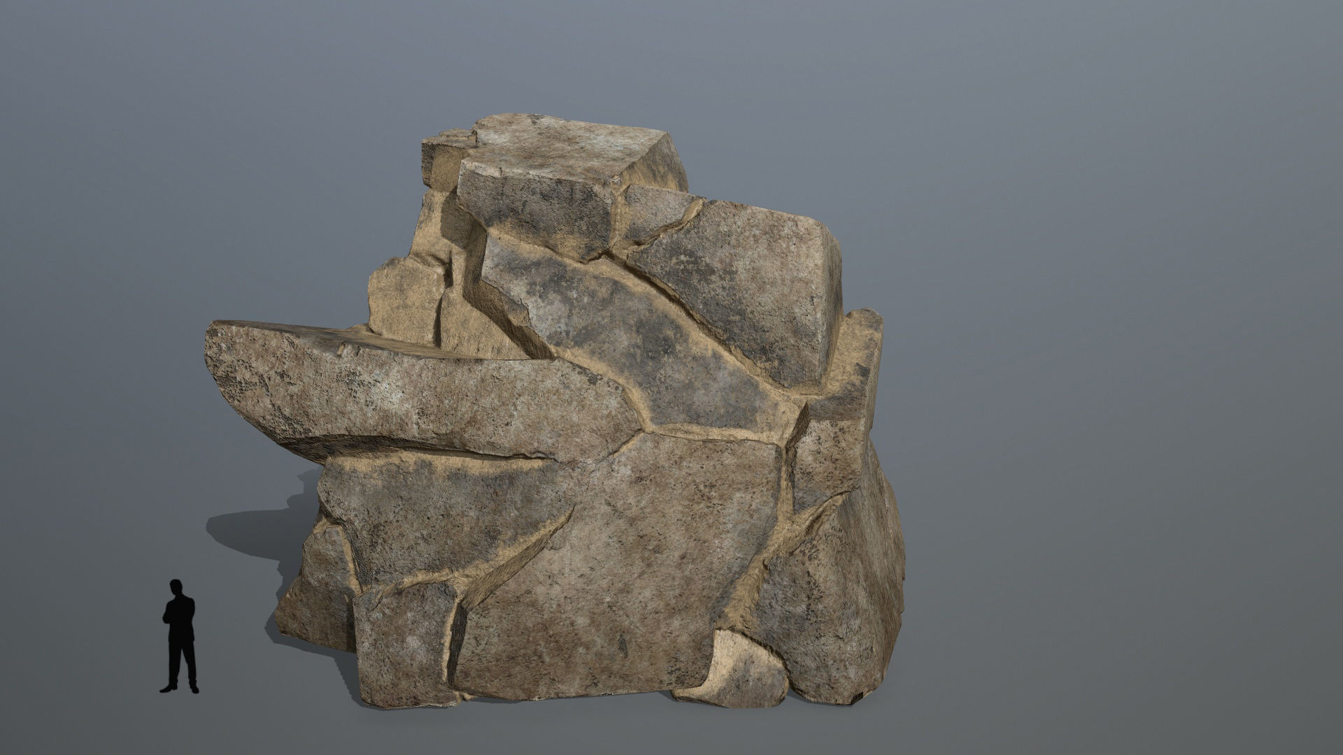 desert rock set Low-poly 3D model_8