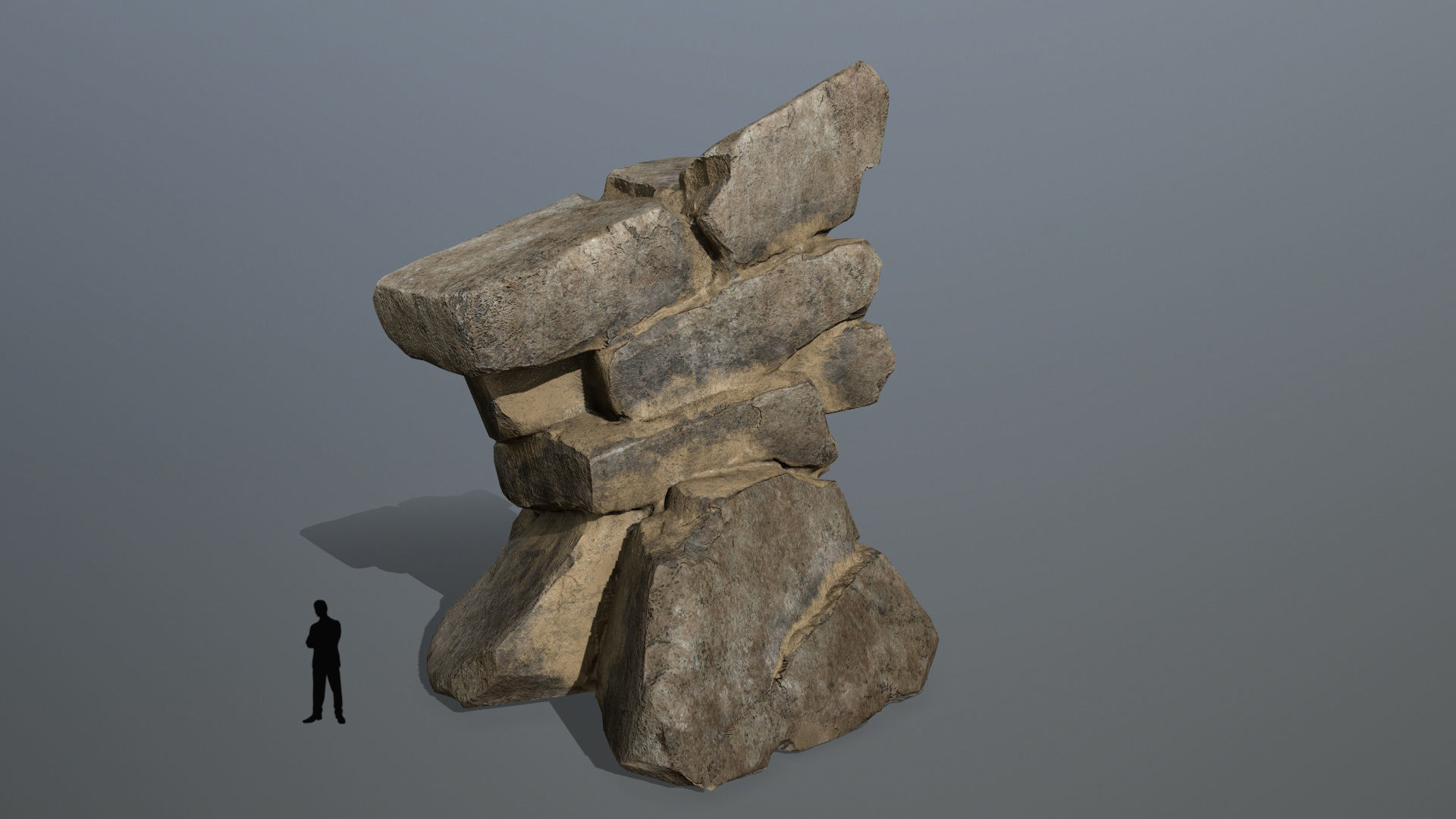 desert rock set Low-poly 3D model_9