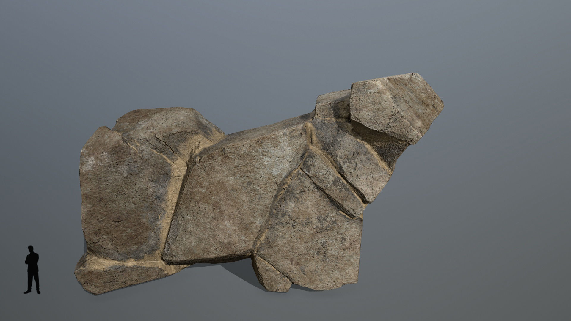 desert rock set Low-poly 3D model_5