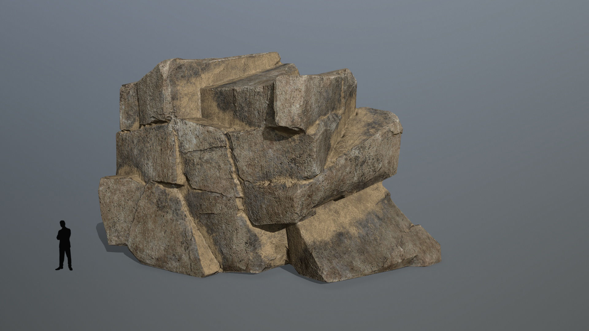 desert rock set Low-poly 3D model_1