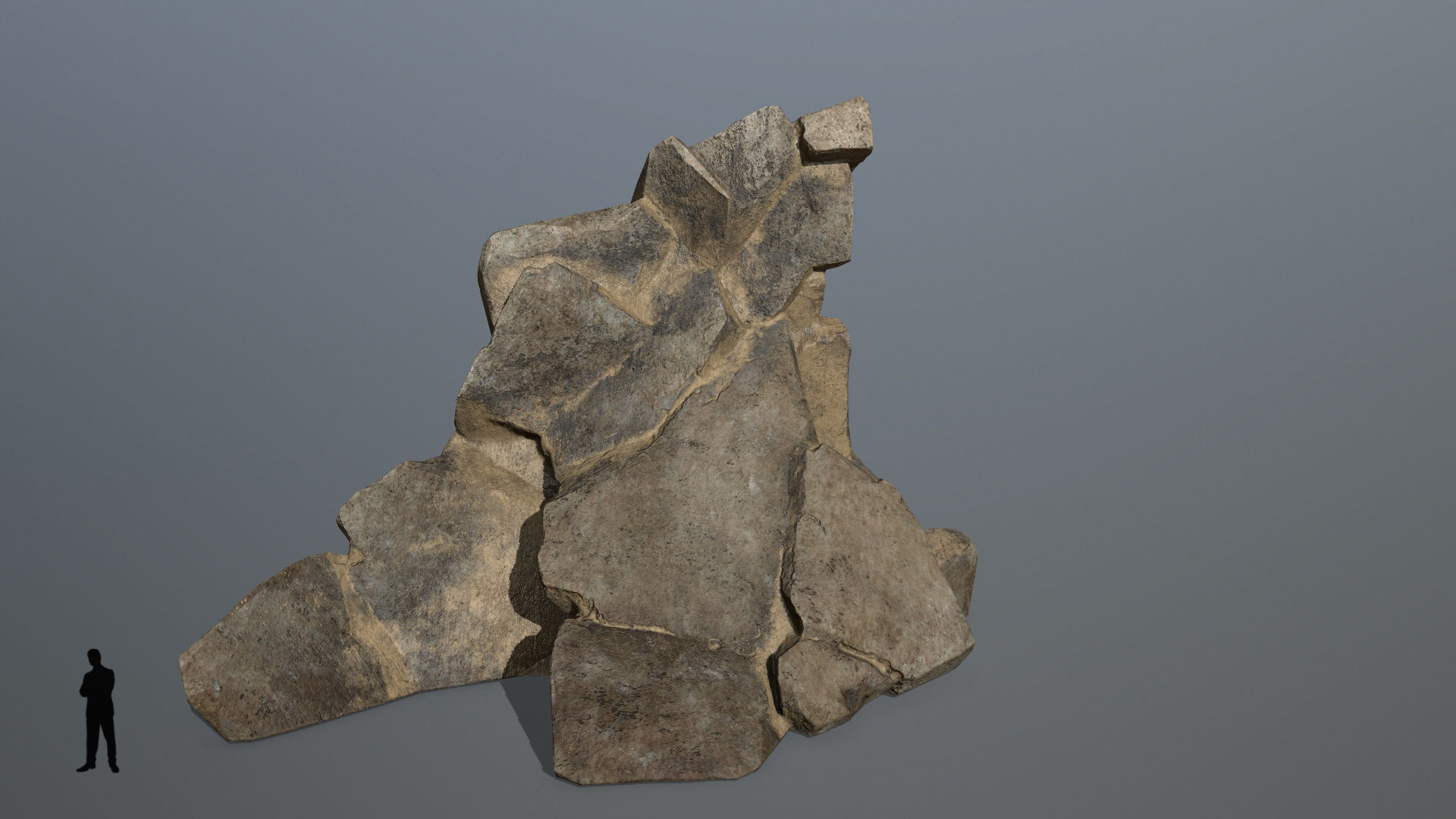 desert rock set Low-poly 3D model_4