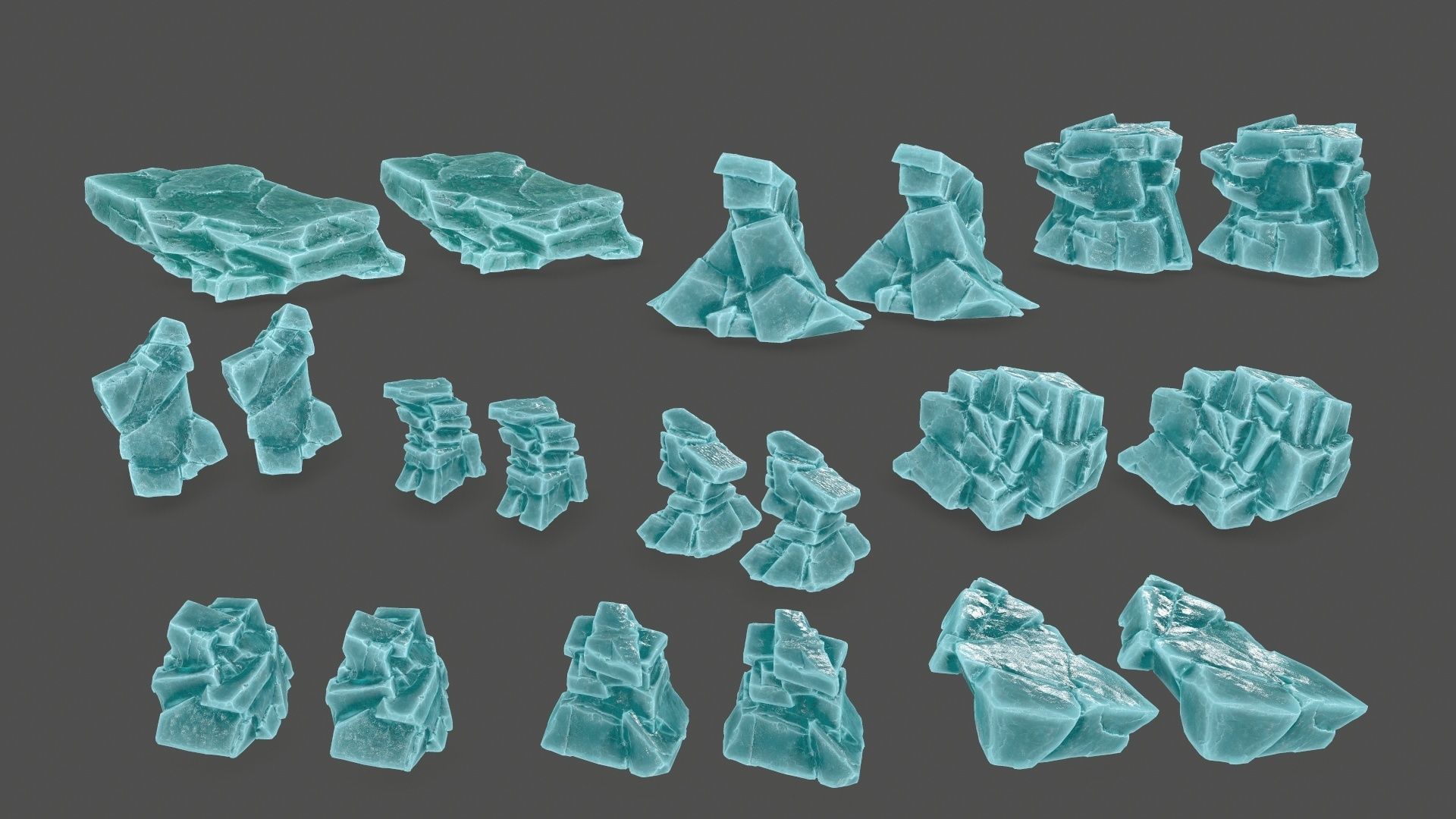 ice rocks Low-poly 3D model_21