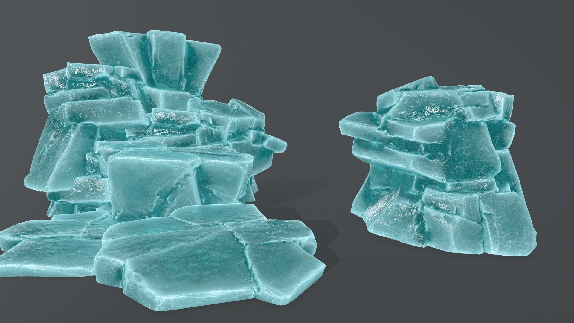 ice rocks Low-poly 3D model_11