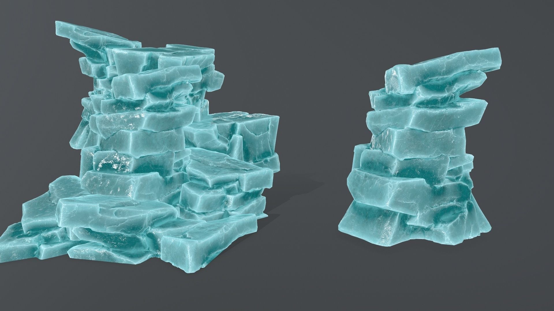 ice rocks Low-poly 3D model_16
