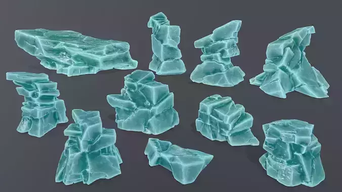 ice rocks Low-poly 3D model