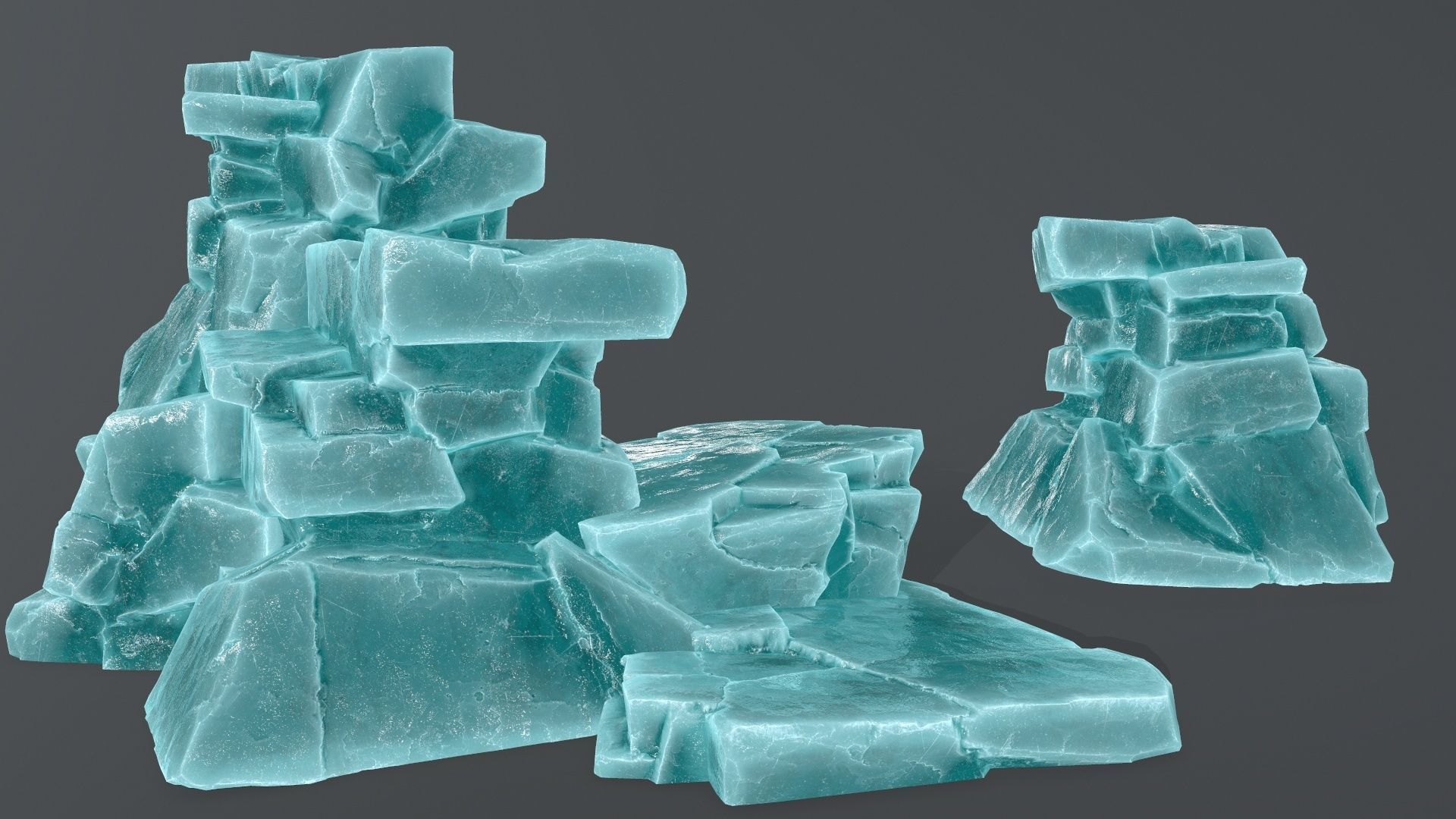 ice rocks Low-poly 3D model_12