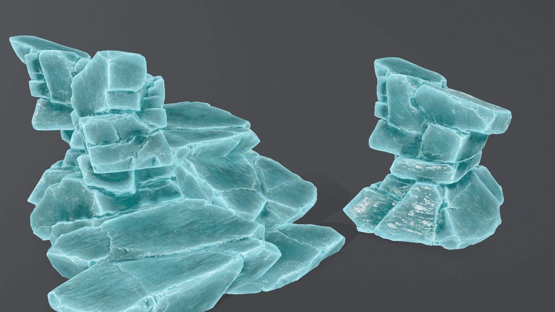 ice rocks Low-poly 3D model_13