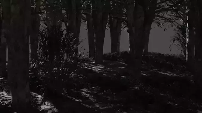 A Forest render with trees