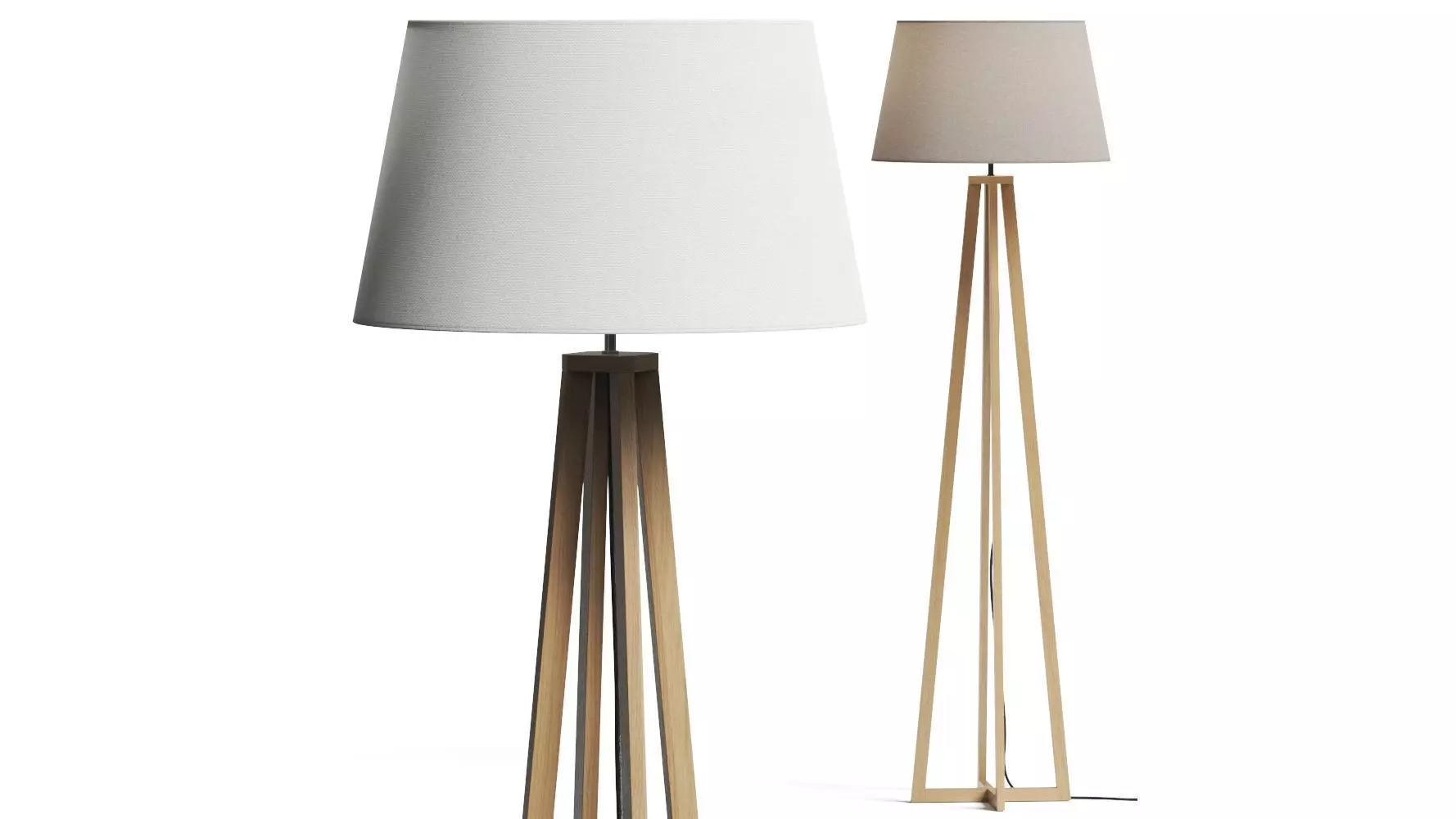 La Redoute Natural Wood Floor Lamp 3D model_0