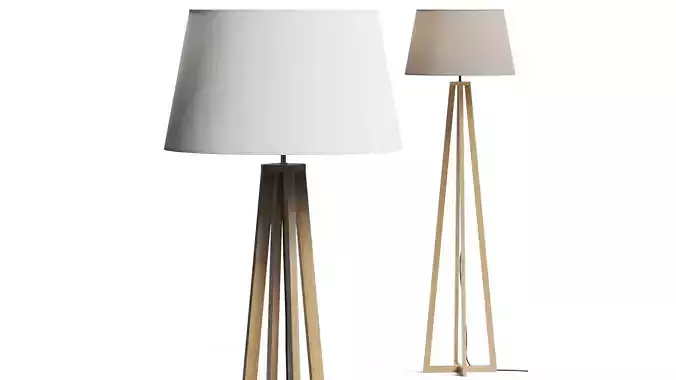 La Redoute Natural Wood Floor Lamp