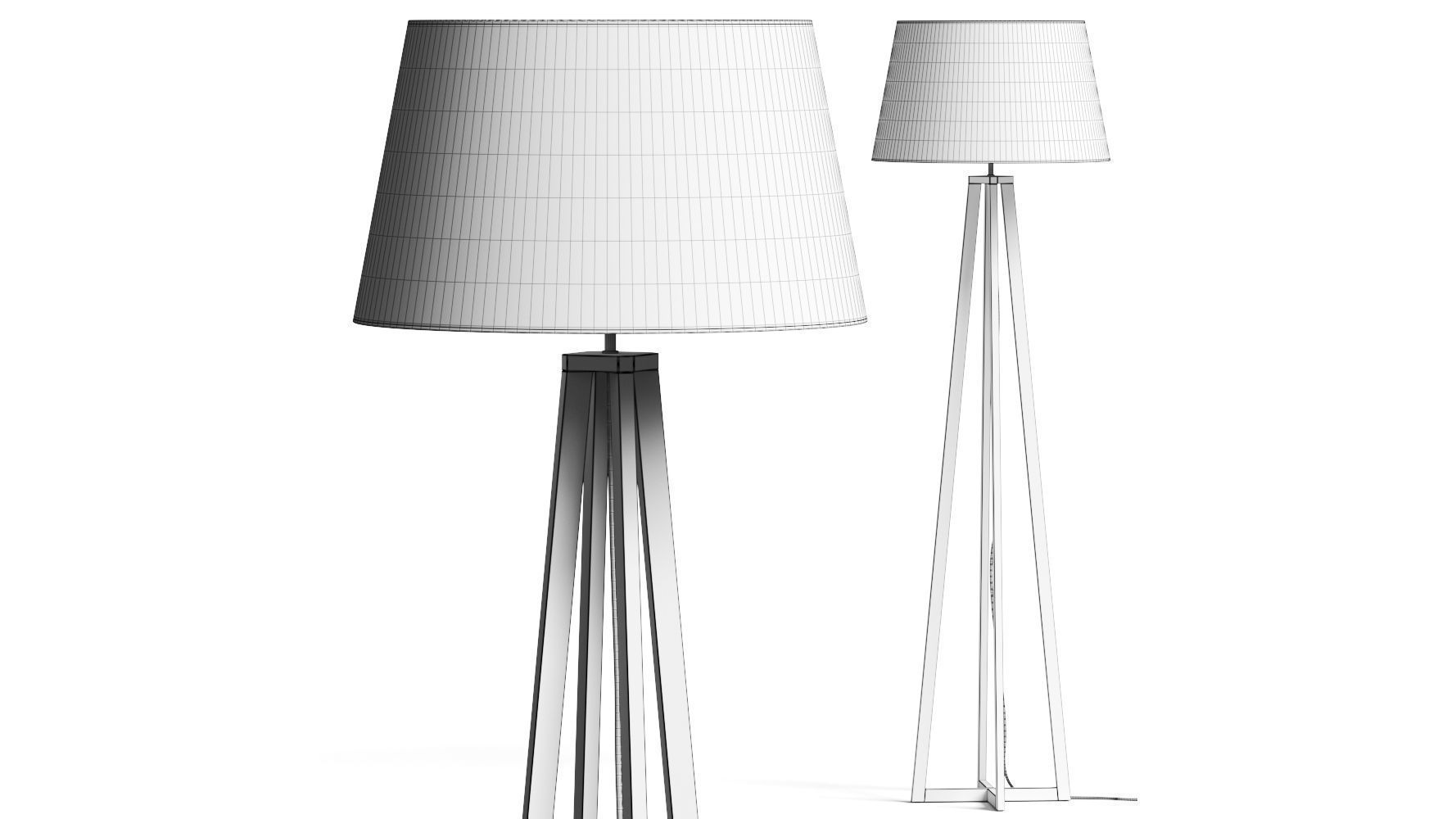 La Redoute Natural Wood Floor Lamp 3D model_2