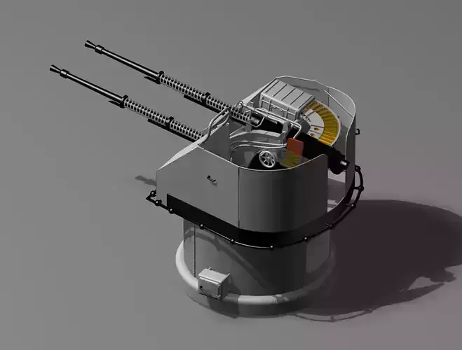 Russian Naval Gun 2-M-3 25mm 3D model