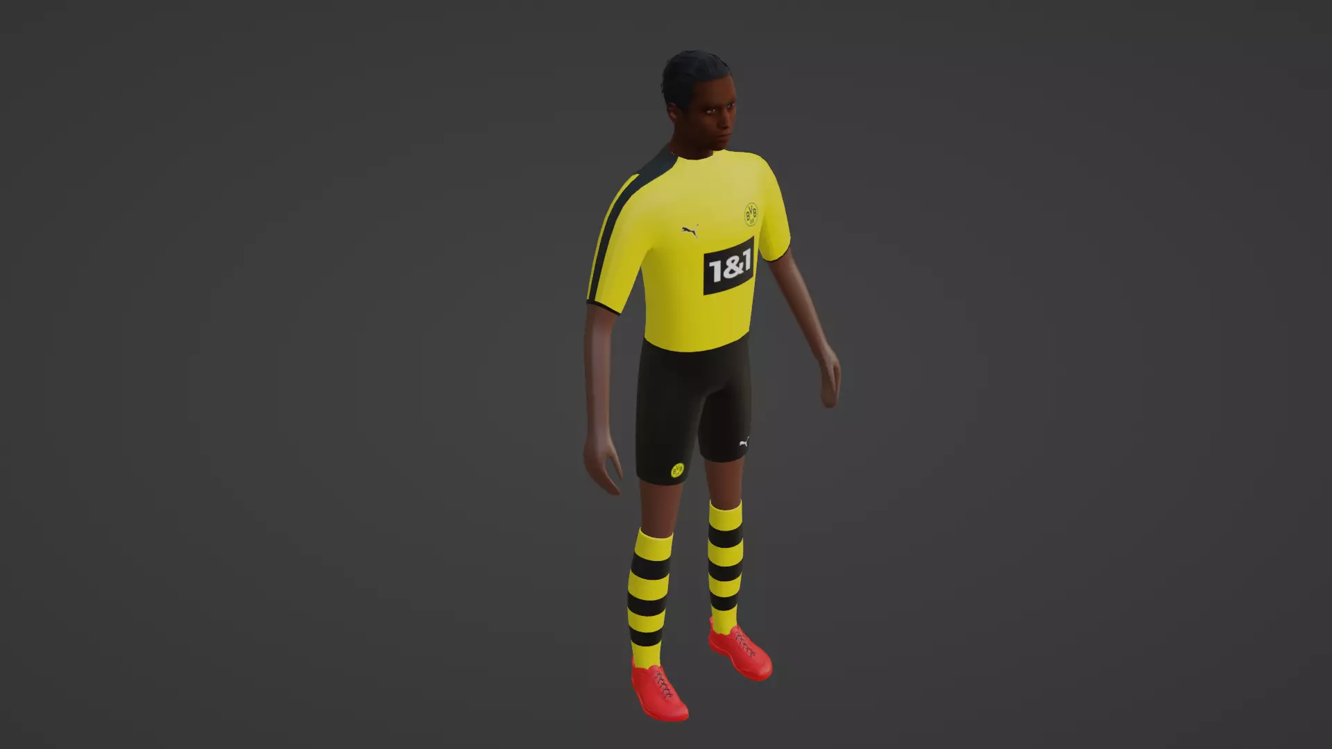 Soccer Player - Borussia Dortmund Low-poly 3D model_0