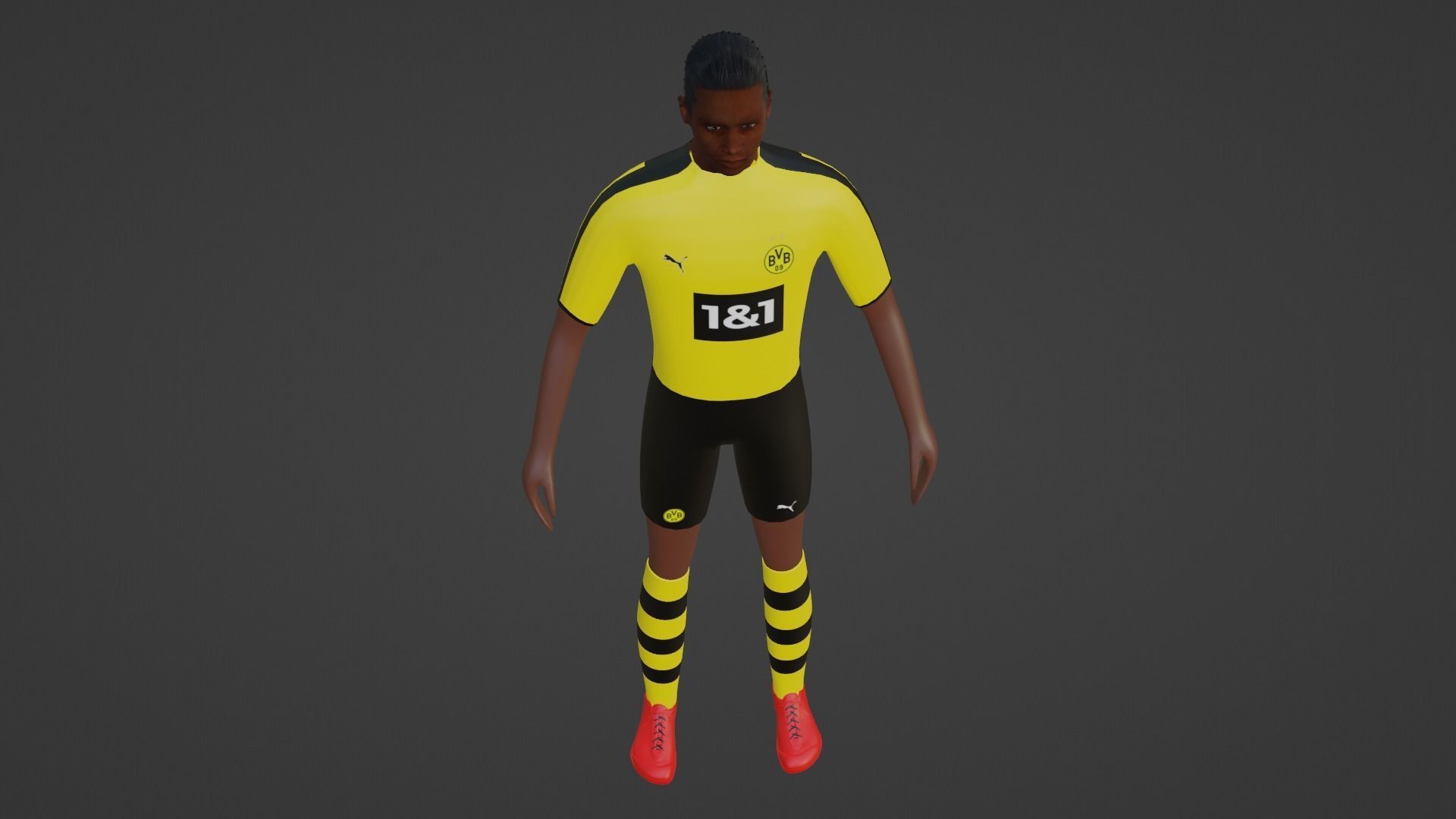 Soccer Player - Borussia Dortmund Low-poly 3D model_1