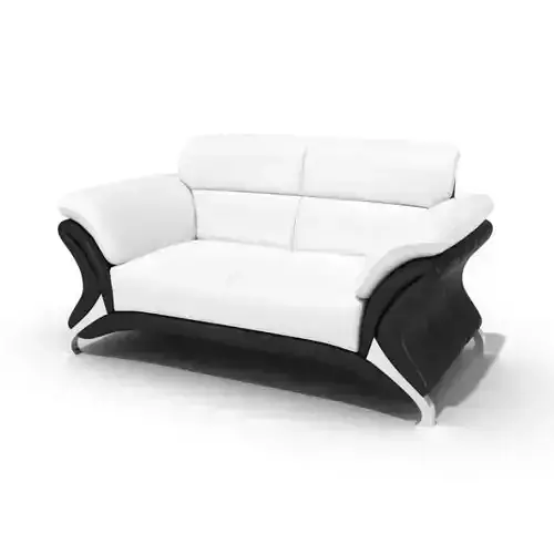 White Leather Loveseat