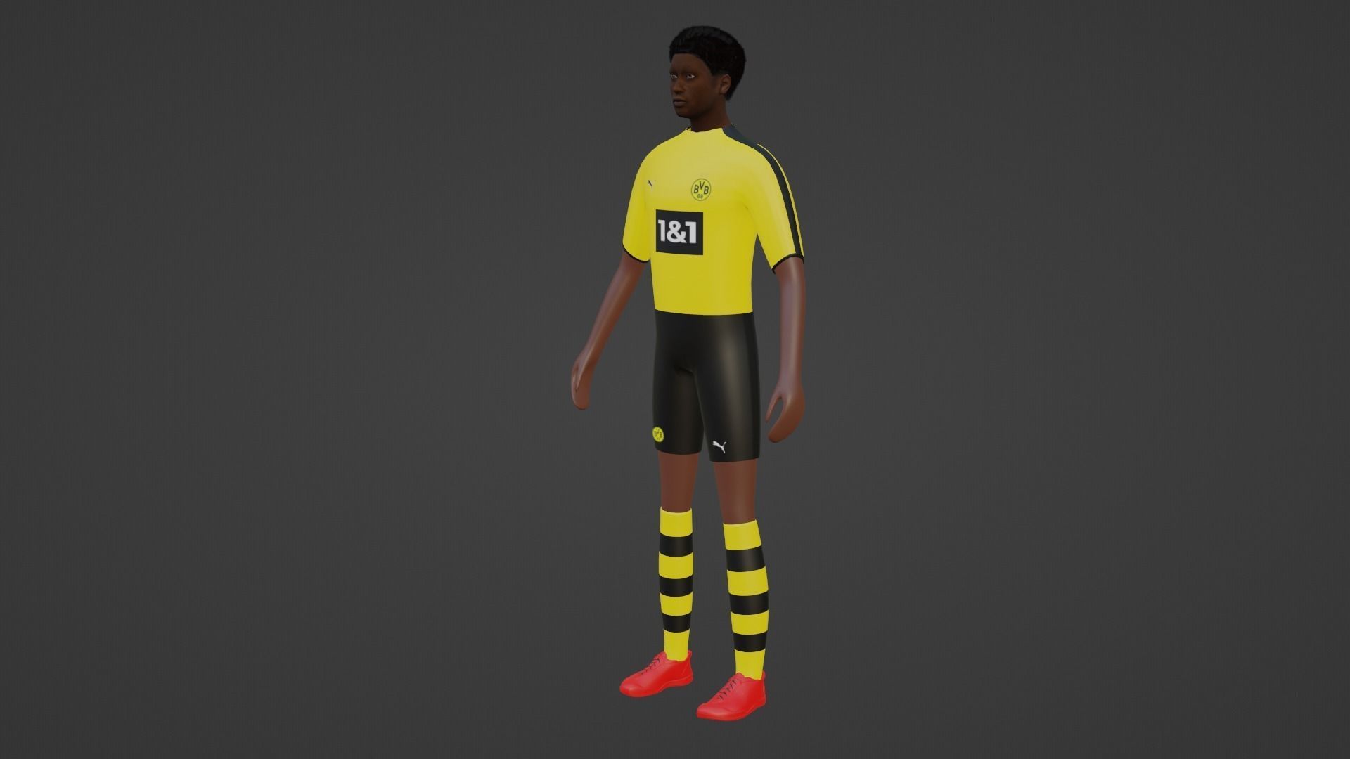 Soccer Player - Borussia Dortmund Low-poly 3D model_3