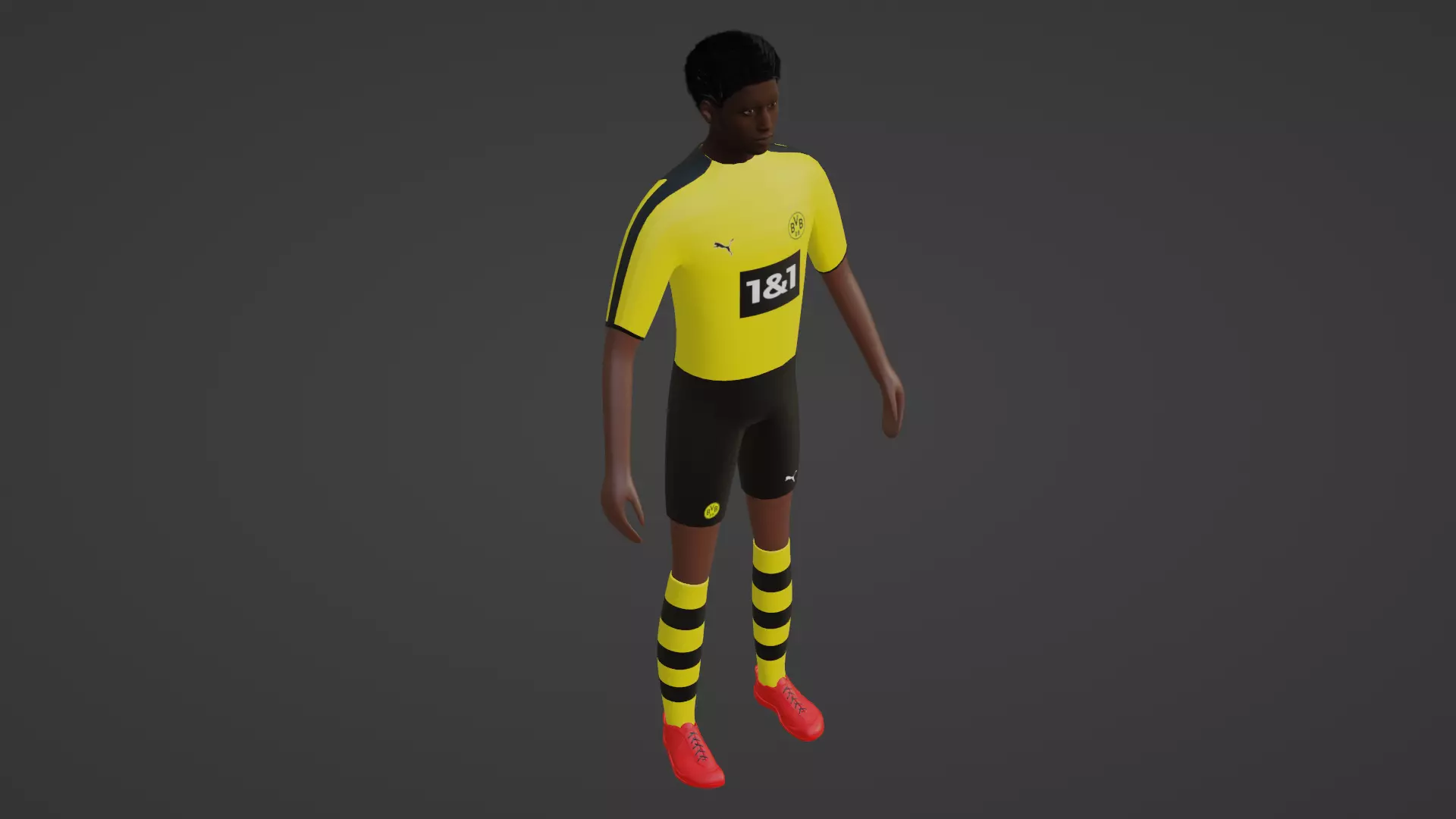Soccer Player - Borussia Dortmund Low-poly 3D model_0