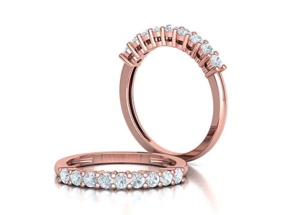 9 Stone Eternity Ring Diamond Band 3dmodel 3D print model_1