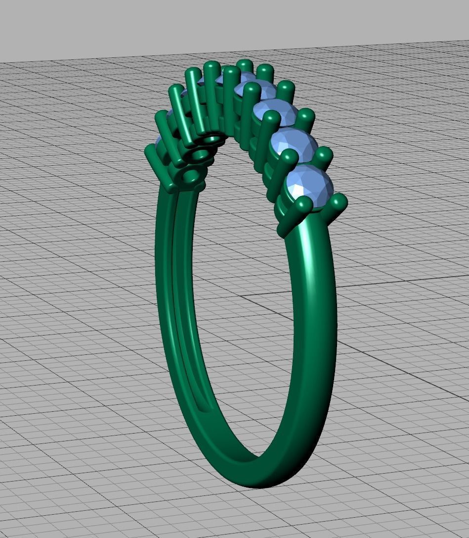 9 Stone Eternity Ring Diamond Band 3dmodel 3D print model_23