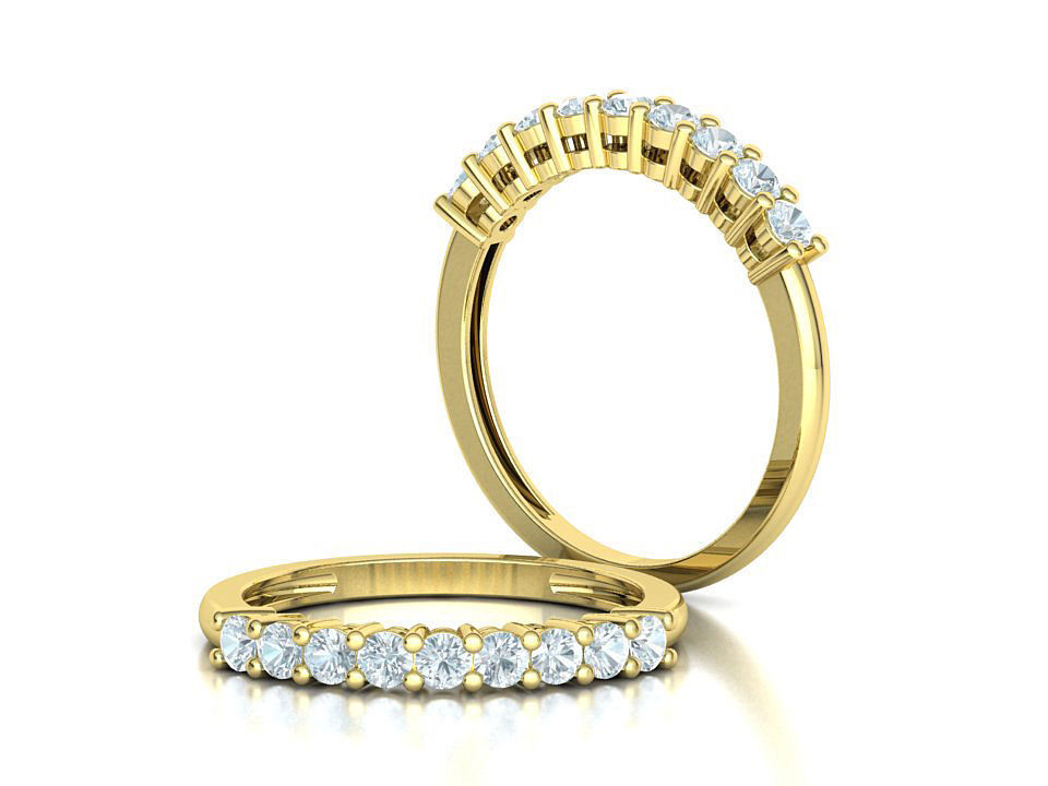 9 Stone Eternity Ring Diamond Band 3dmodel 3D print model_2