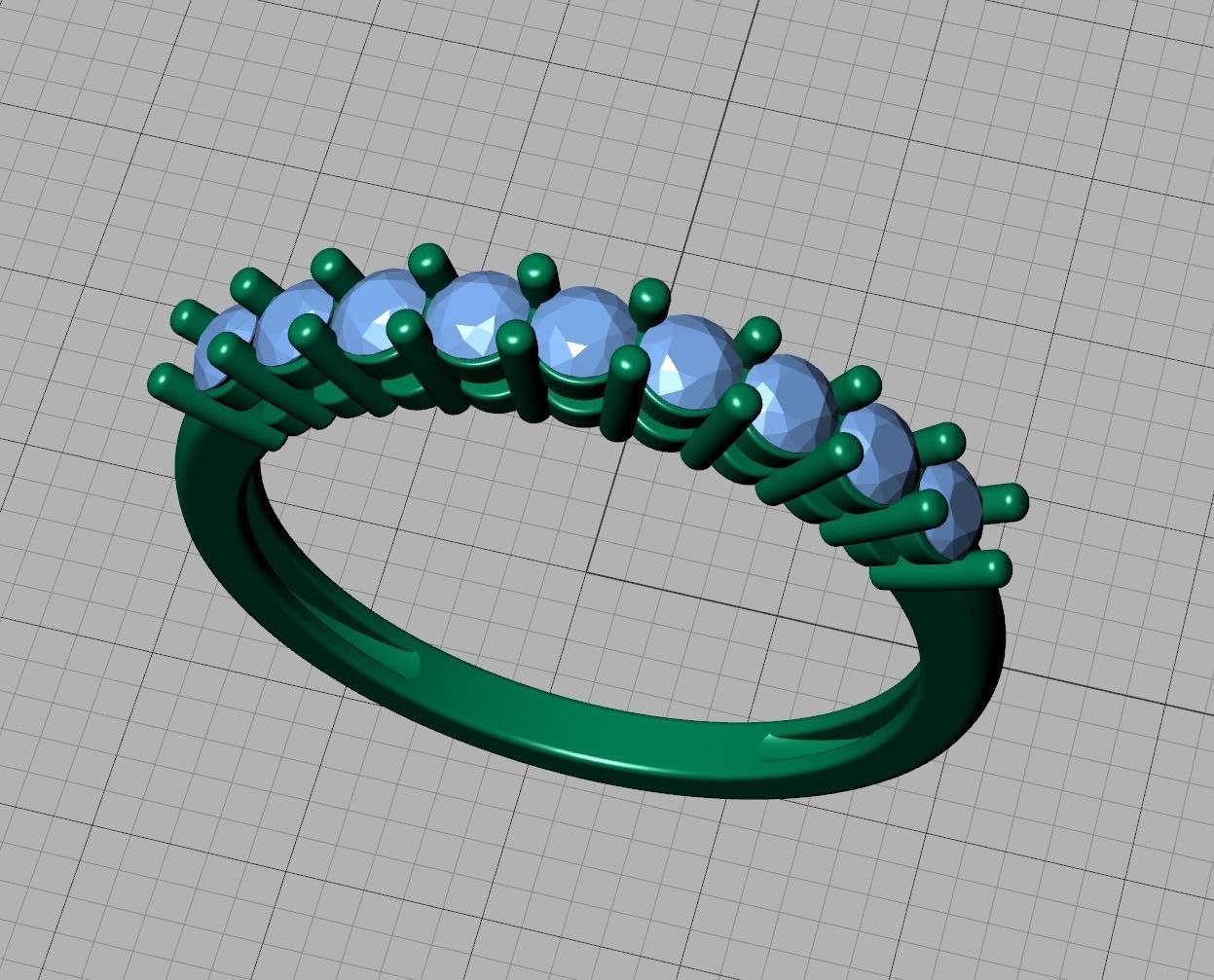 9 Stone Eternity Ring Diamond Band 3dmodel 3D print model_22