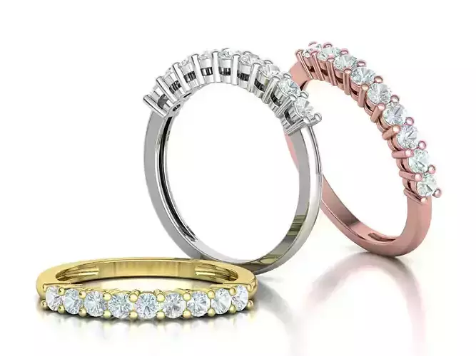 9 Stone Eternity Ring Diamond Band 3dmodel 3D print model