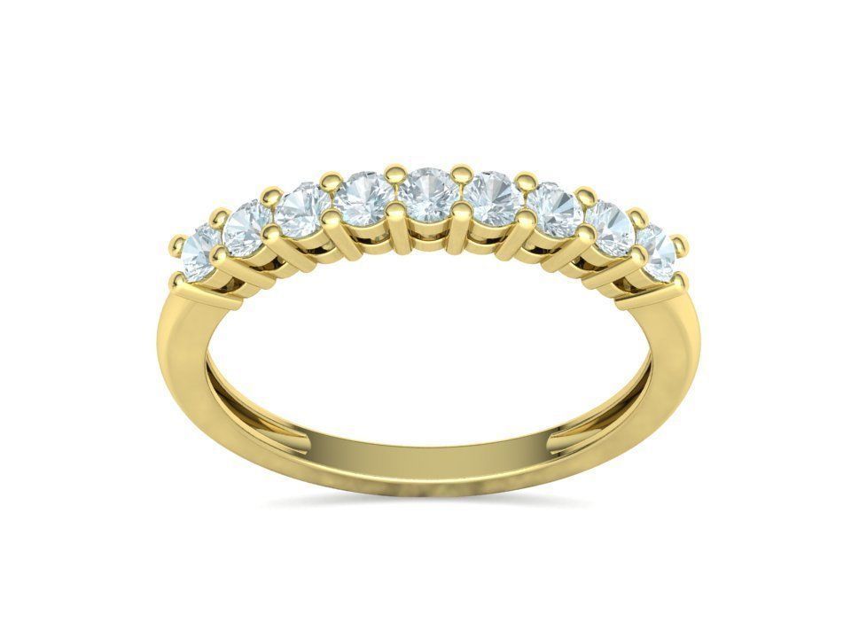 9 Stone Eternity Ring Diamond Band 3dmodel 3D print model_8