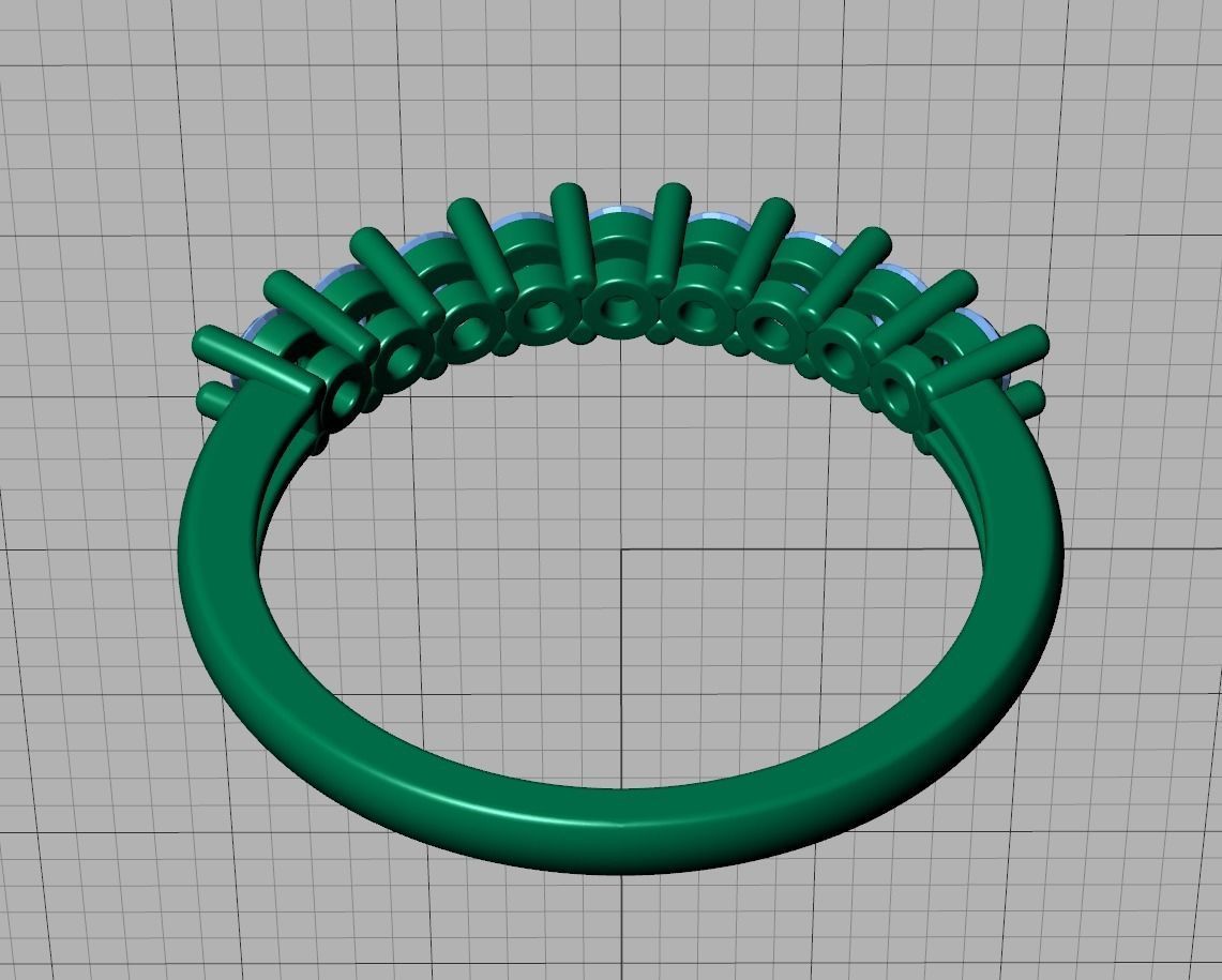 9 Stone Eternity Ring Diamond Band 3dmodel 3D print model_25