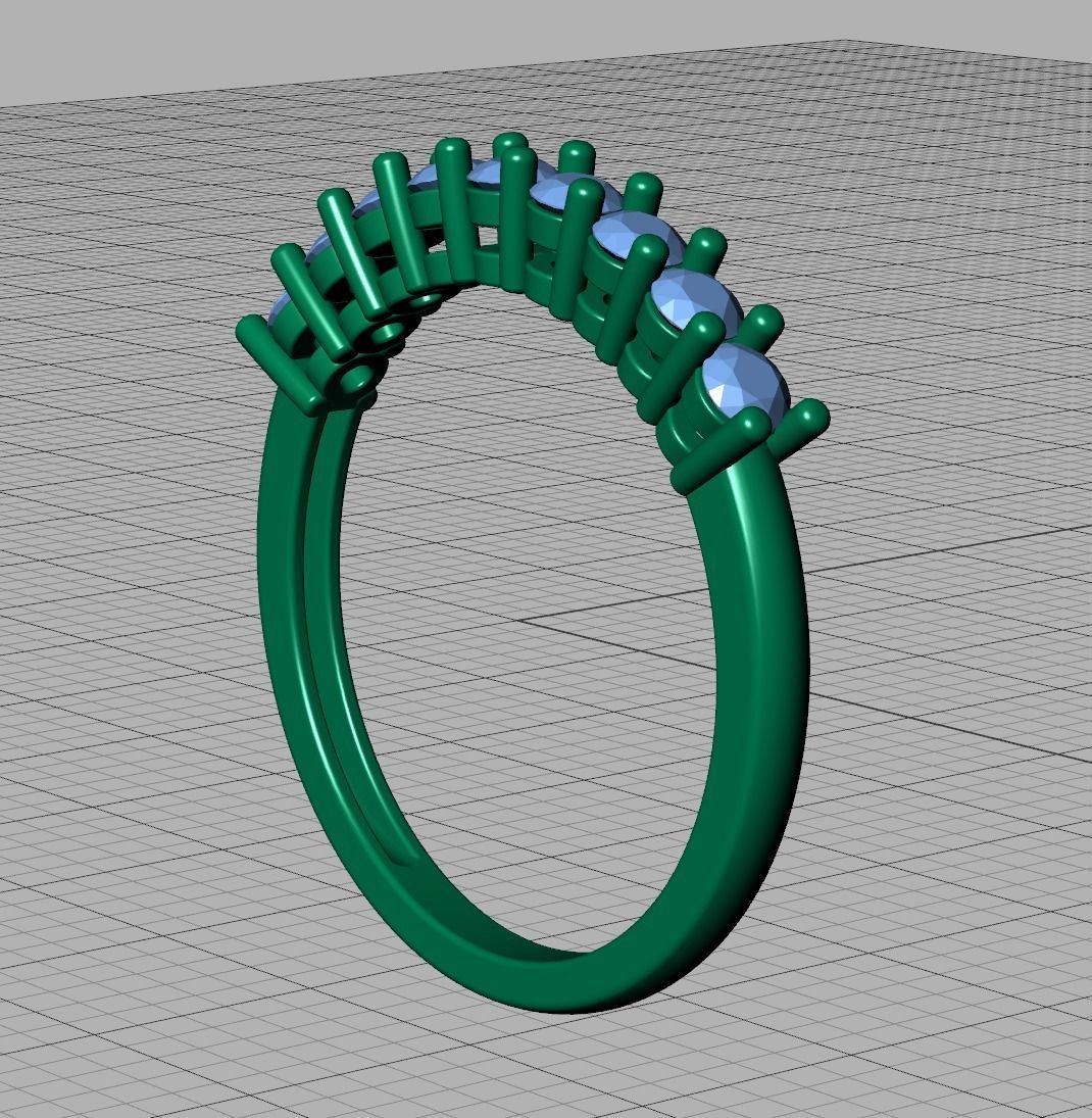 9 Stone Eternity Ring Diamond Band 3dmodel 3D print model_26