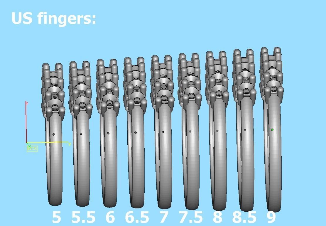 9 Stone Eternity Ring Diamond Band 3dmodel 3D print model_18