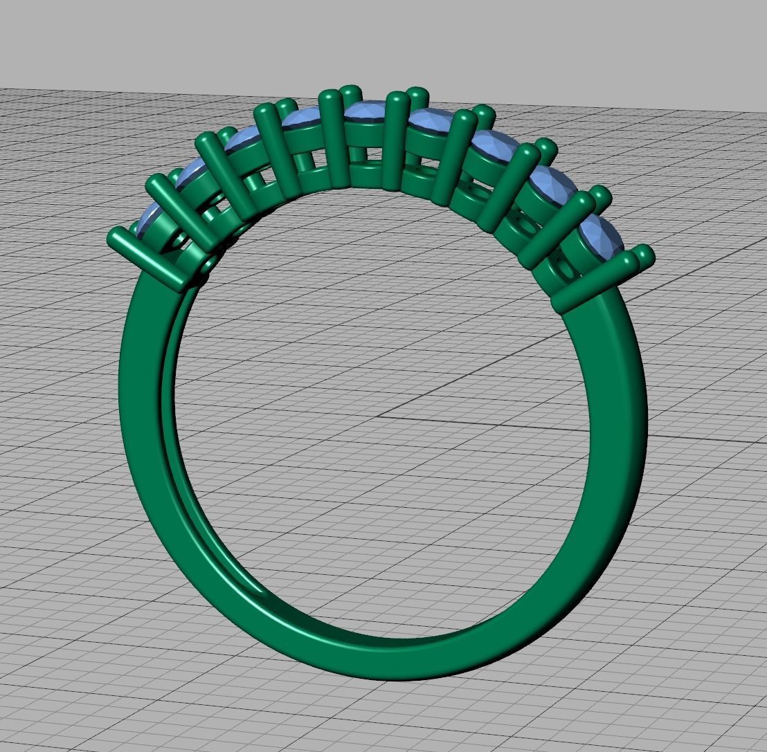 9 Stone Eternity Ring Diamond Band 3dmodel 3D print model_24