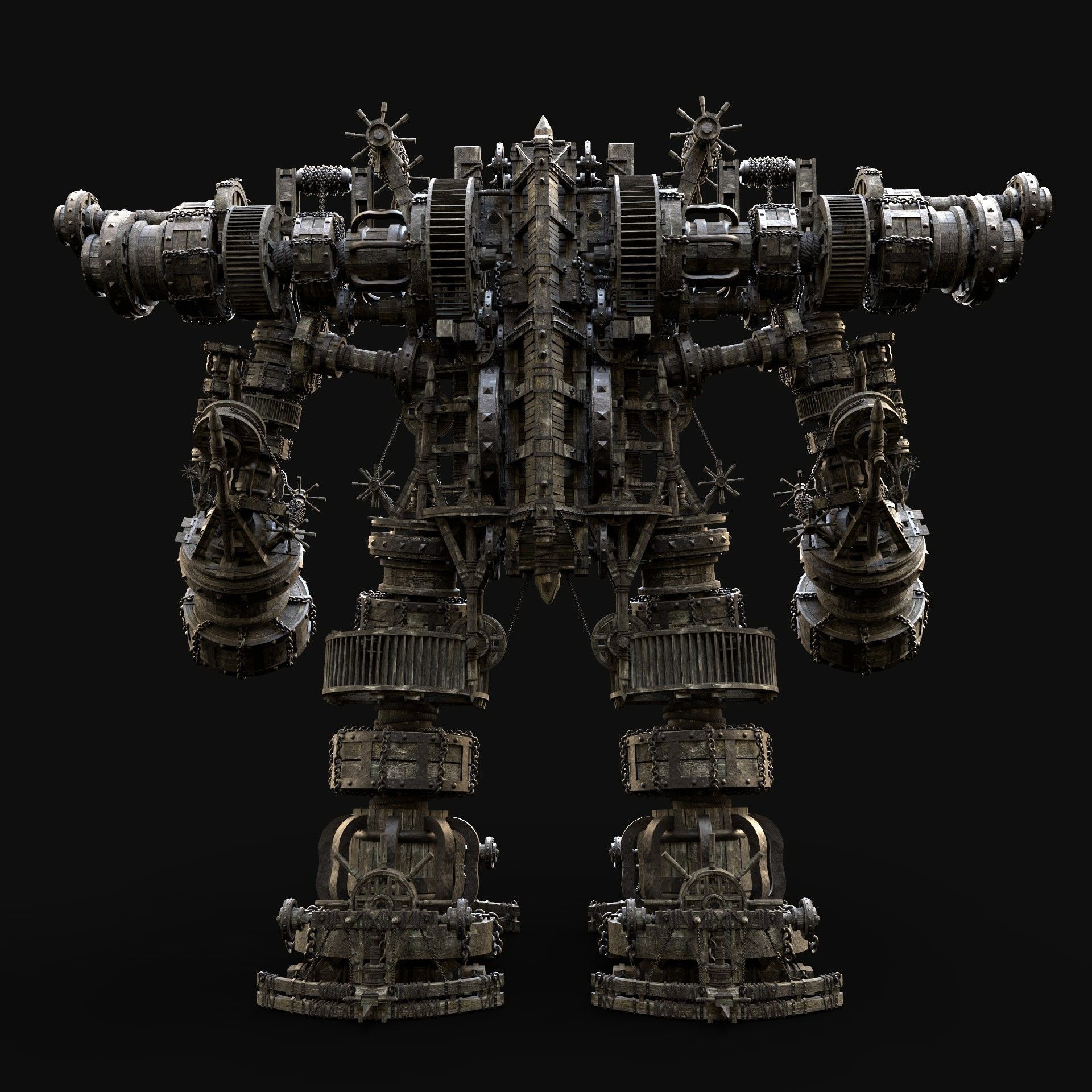 MECH GIANT ROBOT SIEGE ENGINE MACHINE WAR AAA MEDIEVAL MECHA Low-poly 3D model_3