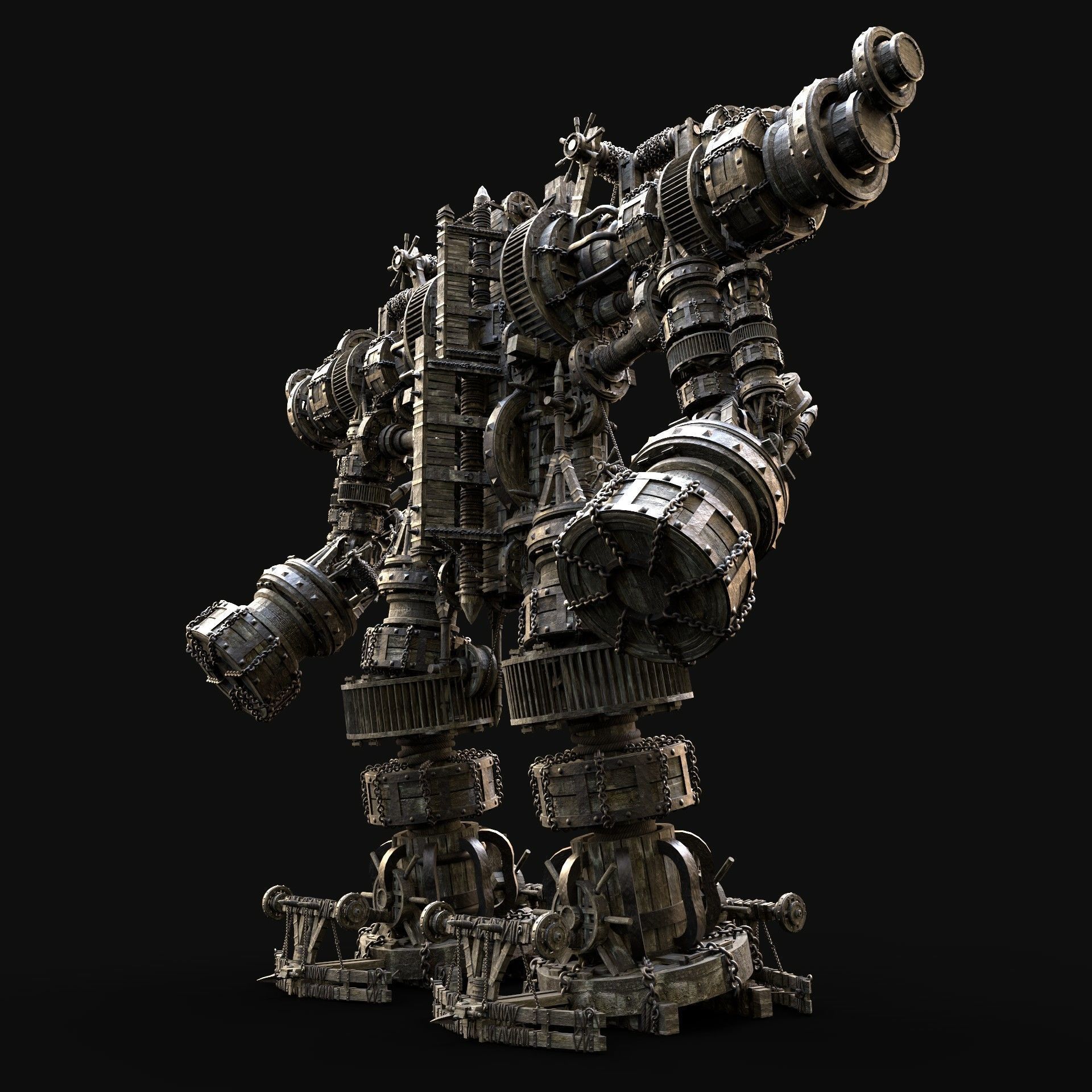 MECH GIANT ROBOT SIEGE ENGINE MACHINE WAR AAA MEDIEVAL MECHA Low-poly 3D model_1