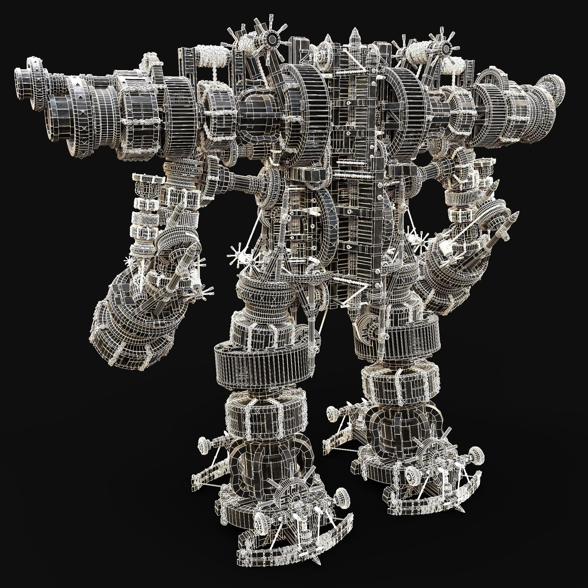 MECH GIANT ROBOT SIEGE ENGINE MACHINE WAR AAA MEDIEVAL MECHA Low-poly 3D model_8