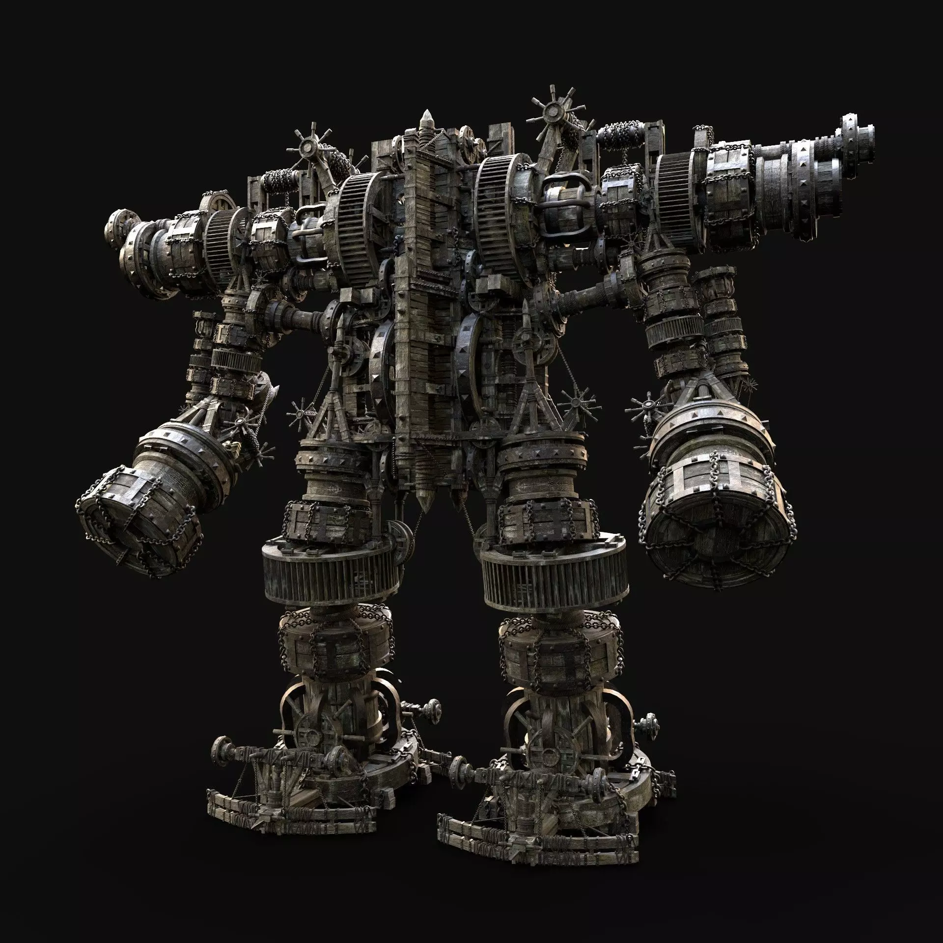 MECH GIANT ROBOT SIEGE ENGINE MACHINE WAR AAA MEDIEVAL MECHA Low-poly 3D model_0