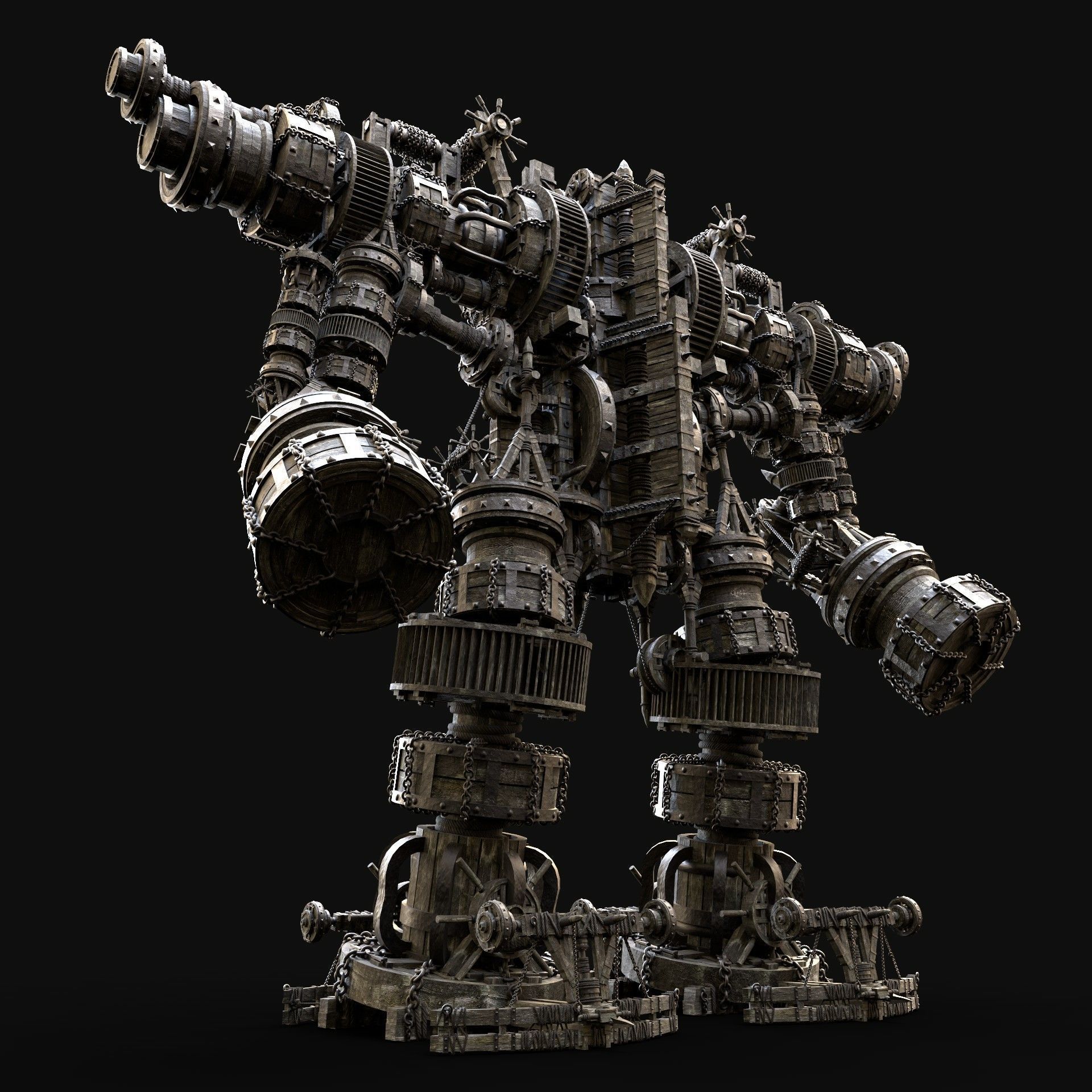MECH GIANT ROBOT SIEGE ENGINE MACHINE WAR AAA MEDIEVAL MECHA Low-poly 3D model_5