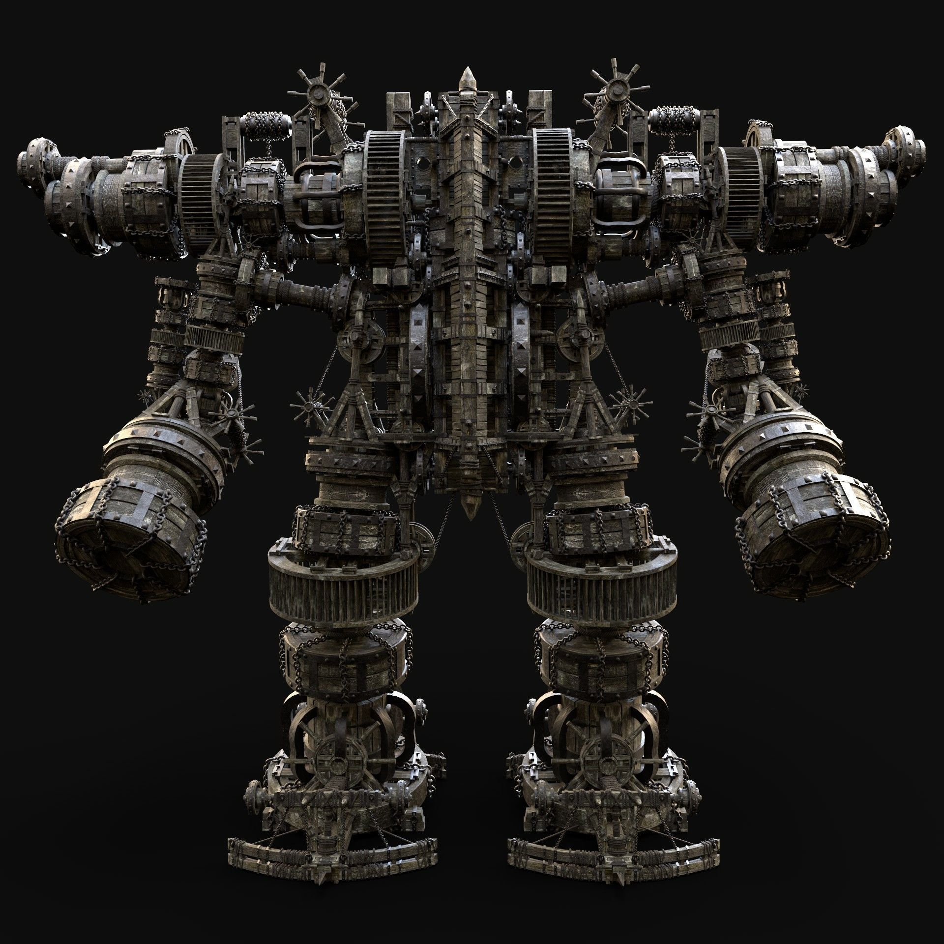 MECH GIANT ROBOT SIEGE ENGINE MACHINE WAR AAA MEDIEVAL MECHA Low-poly 3D model_6