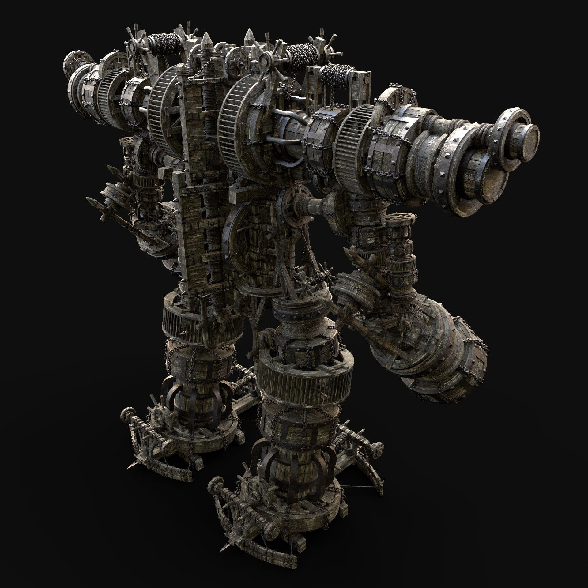 MECH GIANT ROBOT SIEGE ENGINE MACHINE WAR AAA MEDIEVAL MECHA Low-poly 3D model_4