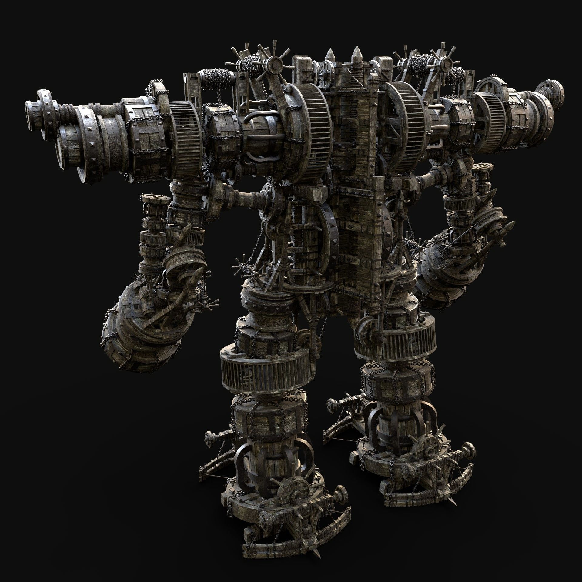 MECH GIANT ROBOT SIEGE ENGINE MACHINE WAR AAA MEDIEVAL MECHA Low-poly 3D model_2